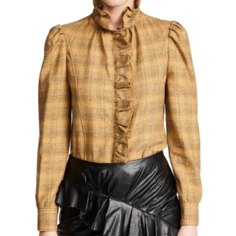 Sz 44 Isabel Marant Etoile flannel ruffle blouse